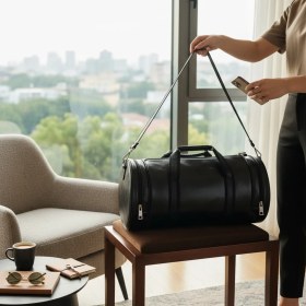 Resim Rubicon Seyahat & Spor Çantası - Duffle Bag Faux Leather ( Vegan Deri ) 