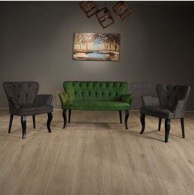 Resim Armens Life Paris Cafe Otel Balkon Çay Seti 2+1+1 Koltuk Takımı Siyah Ayak kollu-tkm-syh 