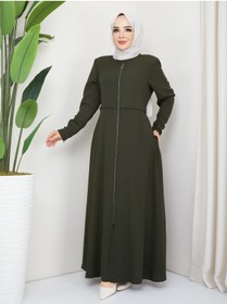 Resim KMKkombin Kmk Kombin Kadın Yazlık Mevlana Model Beli Nakışlı Kloş Medine Ipeği Ferace/pardesü 