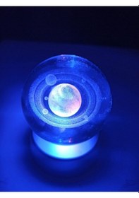 Resim Galaksi Gezegen Işıklı 6 Cm Çapında Cam Kristal Küre 