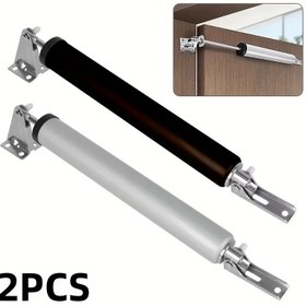 Resim 2 Adet Rüzgar Dirençli Ağır Hizmet Tipi Kapı Kapatıcılar, Ayarlanabilir Hız, Cilalı Metal Yüzey, Dokunmatik & Uzaktan Kumanda - Güvenli Ev Güvenliği 