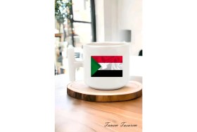 Resim Tanem Milli Bayrak Detaylı T Kulp Kahve Kupası, Milli Renkler, Vatansever, Ulusal Kimlik, Milliyetçi Kupa 