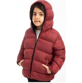 Resim Kız Çocuk Polarlı Kapüşonlu Su Geçirmez Rüzgara Dayanıklı Şişme Kışlık Mont & Kaban-42 Bordo 