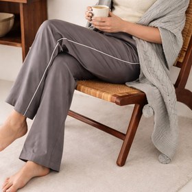 Resim Noiré Pamuk Saten Unisex Ev Pantolonu Füme - M 