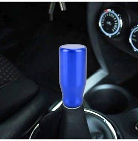 Resim Sones Evrensel Araba Modifiye Vites Topuzu Düz Renk Üç Kauçuk Kapaklı Pürüzsüz Otomatik Şanzıman Vites Kolu Topuzu Mavi 