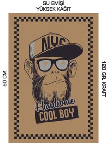 Resim duha trend 35x50 120 Gr. Kraft Kağıt Oto Paspası Maymun 100 Adet 