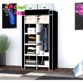 Resim Cimrikesee Raflı Askılı Çok Amaçlı Mini Bez Dolap 