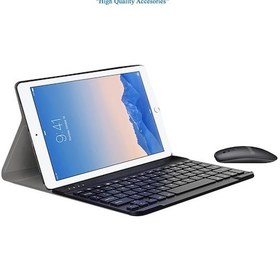Resim Apple Uyumlu iPad Air 2 Bluetooth Klavye Mouse + Standlı Kılıf - Bkk6 
