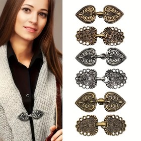 Resim 2 takım vintage süveter klipsi, vintaj şal tokası, kazak yaka toka, şal bağlantısı günlük giyim için 