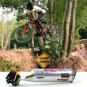 Resim Bisiklet Aletleri Türbinli Motosiklet Egzoz Borusu Vahşi Motosiklet Efektleri Bisiklet Aletleri BMX MTB Dağ Bisikleti Aksesuarları Parçaları - PP Malzeme, Gümüş, 1 Paket 