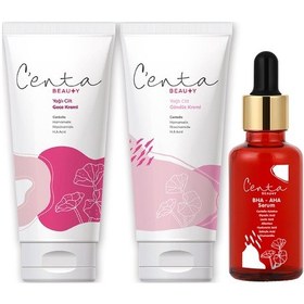 Resim C'enta Beauty Yağlı Ciltler için Gündüz Kremi 50 ML + Gece Kremi 50 ML + Bha-Aha Serum 30 ML 