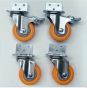 Resim Dashanshop 2 Adet Frenli+2 Adet Döner 2 İnç Sessiz Döner Tekerlek Mobilya Tekerlekleri 