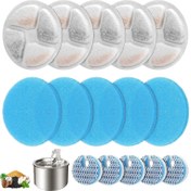 Resim 5 Adet Premium Kedi Su Çeşmesi Filtreleri - 2L/67oz Paslanmaz Çelik Evcil Hayvan İçme Dolumu ile Uyumlu, Temiz, Taze Su için Sünger & Köpük Filtreler Dahil, Su Filtresi 