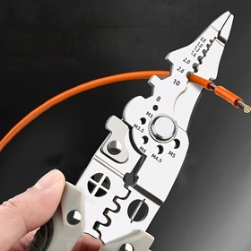 Resim 1 Adet Çok Yönlü Tel Sıyırıcı - 2025 Güncellenmiş 9'lu Elektrikçi Pensesi, Tel Kesiciler, Tel Sıyırıcılar, Tel Kıstırmacılar, Altın Metal Kesici, Manuel Endüstriyel Sınıf Pense ile Tel Sıyırma, Kıstırma ve Elektrik İşleri için 