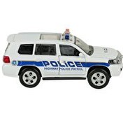 Resim Sesli Işıklı Metal Çek Bırak Polis Arabası Beyaz Jeep 