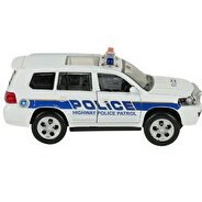 Resim Sesli Işıklı Metal Çek Bırak Polis Arabası Beyaz Jeep 