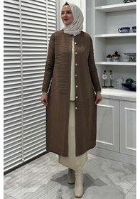 Resim Rabia Şamlı Manolya Sütlü Kahve Triko Hırka Çok Renkli 