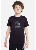 Resim Avengers Baskılı Unisex Çocuk Siyah T-Shirt (528309627) 