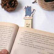 Resim Dans Eden Kedi İsimli Ahşap Kitap Okuma Ayracı 
