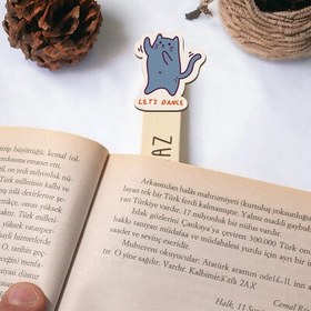 Resim Dans Eden Kedi İsimli Ahşap Kitap Okuma Ayracı 
