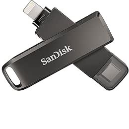 Resim SanDisk iXpand Flash Sürücü Luxe 128GB, Type-C + Lightning Konektör, iPhone, iPad, Mac, USB Type-C ve Android Uyumlu 