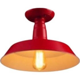 Resim Mylıghts Retro Vıntage Kırmızı Icı Beyaz Plofonyer Avıze En 35 C 