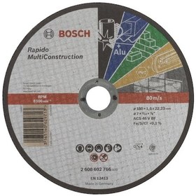 Resim Bosch MultiConstruction Rapido 180x1.6 mm Düz Kesici Disk 
