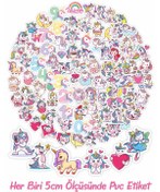 Resim Unicorn Etiket Seti - 5cm - Toplam 100 Adet Etiket 