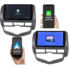 Resim Honda Jazz / City Dijital Klima 2004-2008 9 inç 10-256 GB PRO Android Carplay Multimedya 