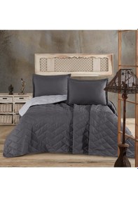 Resim Microfiber Çift Kişilik Yatak Örtüsü Seti Aragon Antrasit 
