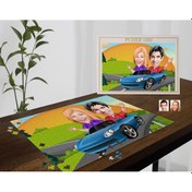 Resim Bk Gift Kişiye Özel Sevgililer Karikatürlü 1000 Parça Profesyonel Puzzle-20 