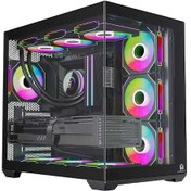 Resim F7 Lite 7x Argb Fanlı Uzaktan Kumandalı Gaming Akvaryum Kasa 