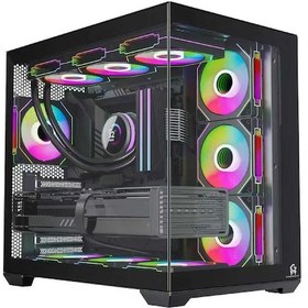 Resim F7 Lite 7x Argb Fanlı Uzaktan Kumandalı Gaming Akvaryum Kasa 