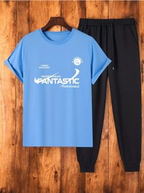 Resim Unisex 2'li Fantastic Baskılı Eşofman Takımı Bebemavi Bebe Mavi 