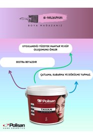 Resim Polisan Elegans Extra Beyaz Küf Önleyici Antibakteriyel Tavan Boyası 17.5Kg-BEYAZ 