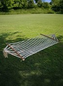 Resim Pikas Tek Kişilik Pamuk İpli Çift Sarım Çift Örgülü Hamak 