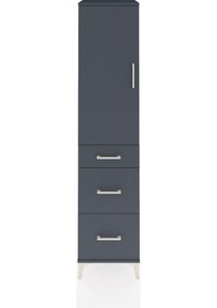 Resim Hyperion Dolap 4 Raflı 3 Çekmeceli Tek Kapaklı 44x44x195 Aytaşı-antrasit Antrasit 