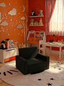 Resim LENSA HOME Çocuk Koltuğu Komple Sünger Katlanabilir Yataklı Minder Yatak (0-4 YAŞ) SOHO SİYAH 