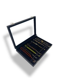 Resim Richbox Tesbih Kolye Zincir Bileklik Kutusu Siyah İçi Alcantara S 