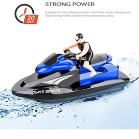 Resim Geekyou 809 2.4g Hızlı Rc Tekne, Çift Motorlu, Siyah-mavi, Su Geçirmez Kabuklu, Uzaktan Kumandalı 