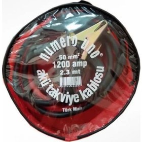 Resim Numerouno Akü Takviye Kablosu 50MM 1200 Amper 2.3 Metre Çantalı Numereuno 