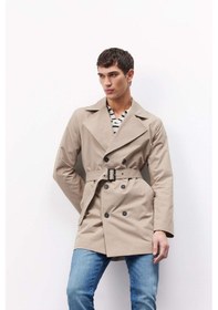 Resim DeFacto Slim Fit Dar Kesim Düğmeli Kemerli Trençkot D5528AX25SPBG193 Bej 