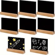 Resim 8 adet mini siyah tahta ile standlar, buffetler, düğünler, partiler, doğum günleri ve barlar için imzalar yazmak için mükemmel, fiyat etiketleri ve dekorasyonlar için de kullanılabilir. 