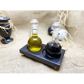 Resim Şık Siyah Mermer Yağdanlık Standı, Doğal ve Zarif Tasarım, Ev Dekoruna Şıklık Katar 