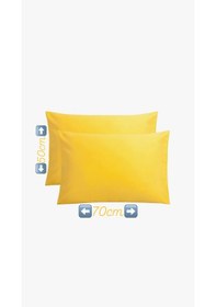 Resim 50x70cm 2adet %100 Cotton Yastık Kılıfı Sarı 