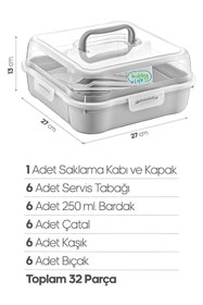 Resim HOBBY LİFE 4afacançekirge 32 Parça Modern Tasarım Piknik Seti Kullanımı Ve Temizlemesi Kolay 