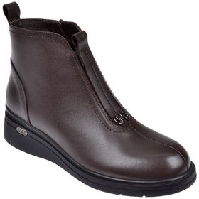 Resim Beety Hakiki Deri Önü Lastikli Dolgu Taban Kadın Bot Bee-5068 Kahve Kahve 