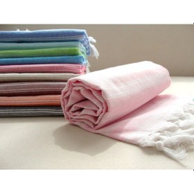 Resim Açık Pembe %80 Pamuk 175x96cm Peştemal Püsküllü Banyo Havlusu M1 Açık Pembe 