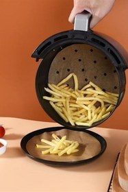 Resim Hane Dostu 500 Adet Delikli Yuvarlak Model Yanmaz Yapışmaz Airfryer Pişirme Kağıdı 