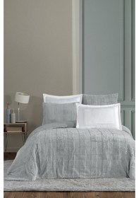 Resim Elart Comfort Çeyiz Seti Emma Çift Kişilik 6 Parça Gri 